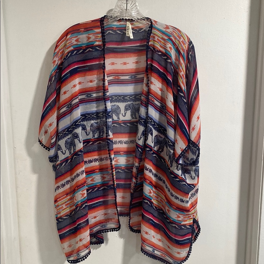 Bohemian Striped Kimono Cardigan
